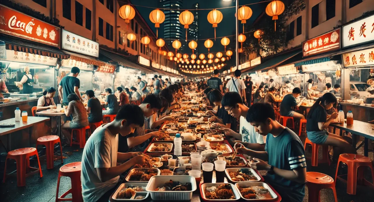 chinatown hawker leftovers consumption